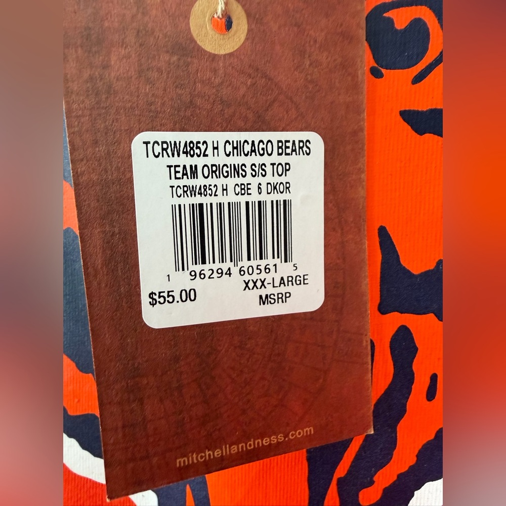 NWT Mitchell & Ness NFL Chicago Bears Orange Shirt 3X - Picture 5 of 14